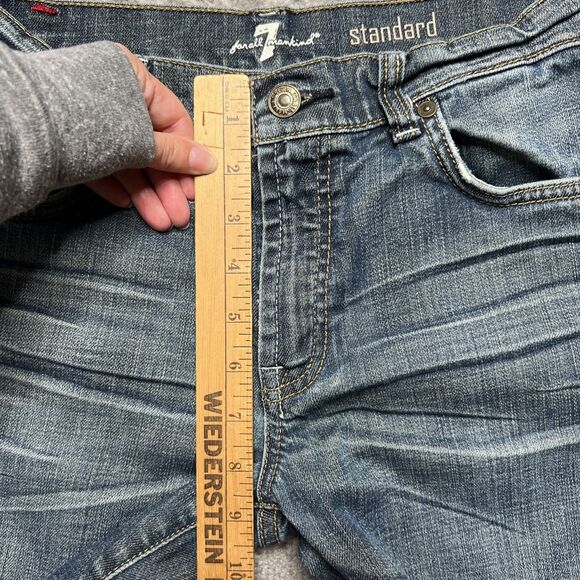 7 For All Mankind Jeans Boys Size 16 26x30 Standard Straight Blue Stretch Denim - Picture 4 of 9